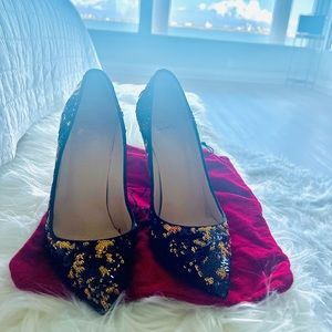 Stunning gold and black sequence Christian Louboutin heels